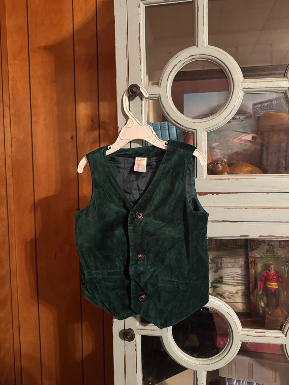 Classic Green Velvet Kids Vest and Pants Size 4T Gymboree C2